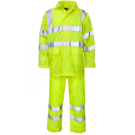 Supertouch Polyester/PVC Reflective Rainsuit - Yellow, S
