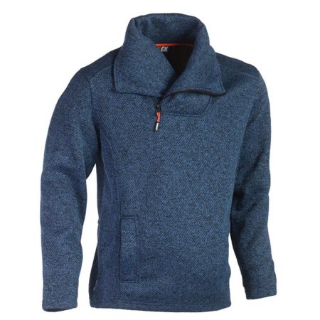 Herock Coll Sweater Navy/ Grey Short Zip Premium Workwear Soft Lightweight