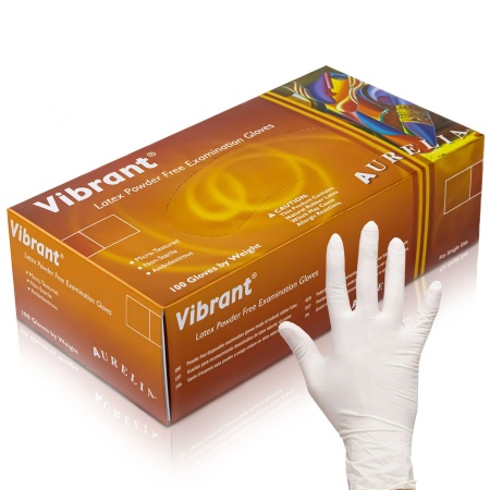 Aurelia Vibrant White Disposable Latex Gloves - Medical Grade - Powder Free