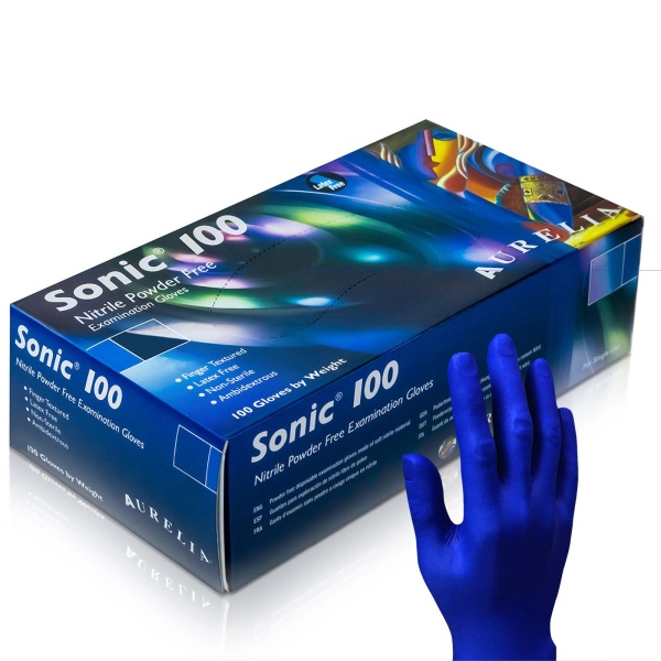Aurelia Sonic Blue Disposable Nitrile Gloves - Medical Grade - Powder Free