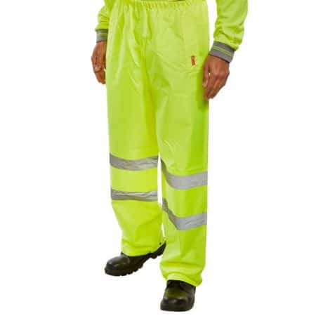 hi vis yellow over trousers