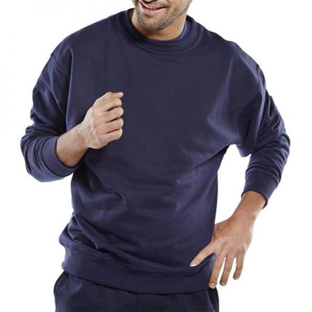 click premium polycotton sweatshirt in navy