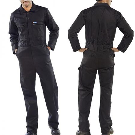 click workwear heavy duty boiler suit in black