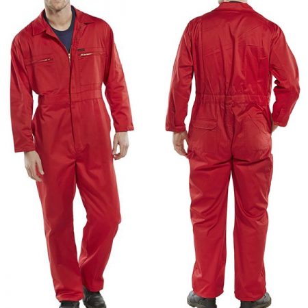 click workwear heavy duty boiler suit in red