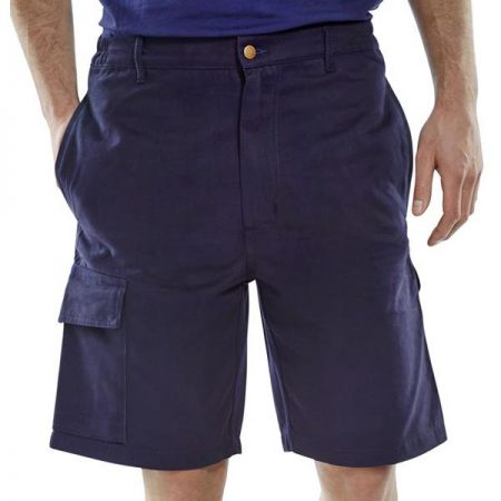 click workwear shorts in navy front shot