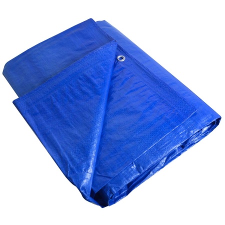 Brawny Waterproof Tarpaulin - 2.75m x 3.6m - Eyelets - Blue