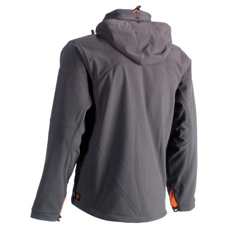 herock poseidon softshell zip-front jacket in grey reverse