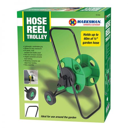 Marksman Garden Hose Reel Trolley Rust Resistant Holds 60M of Hose