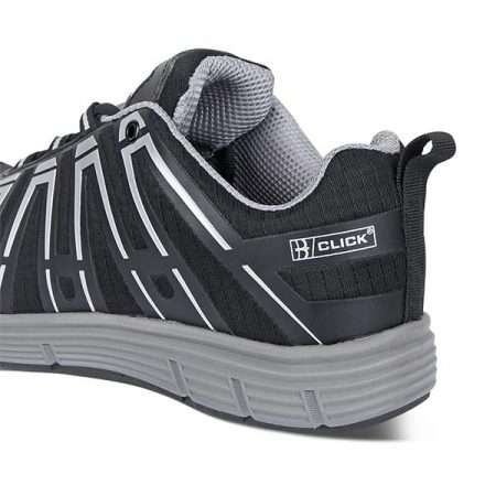 click safety sports trainer in black reverse view