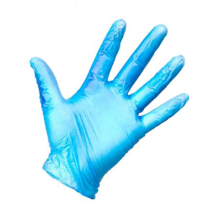 safetouch vinyl gloves in blue