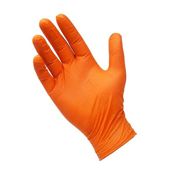 unigloves PRO.TECT nitrile gloves in orange